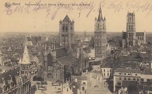 Gand Eglise St.Nicolas, Le Beffroi et l'Eglise St.Bavon feldpgl1914? D0799