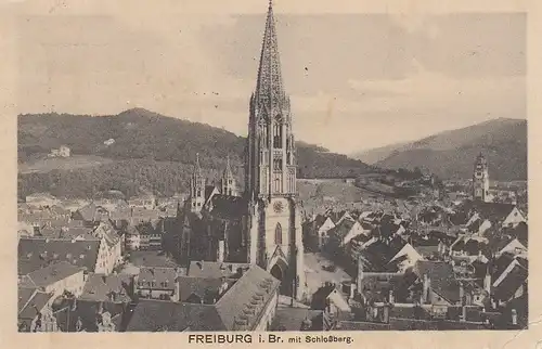 Freiburg i.Br. Münster und Schloßberg feldpgl1916 D3356