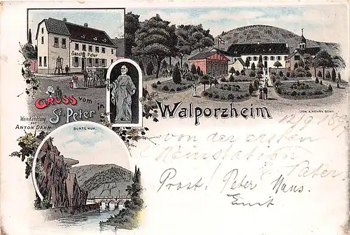 Walporzheim Litho Weinhandlung Anton Dahm Bunte Kuh Partie gl1897 146.444