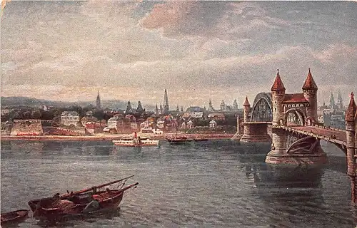 Bonn Rheinbrücke und Stadtpanorama ngl 145.932