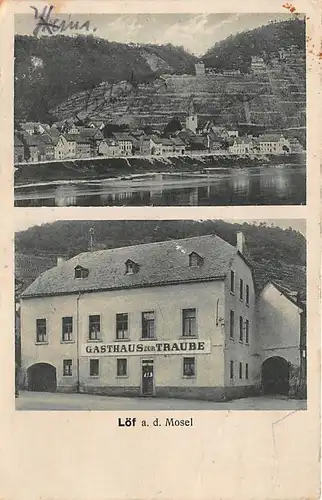 Löf an der Mosel Gasthaus zur Traube Panorama glca.1925 146.156