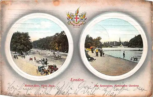England: London Rott. Row Hyde Park/Serpentine Kensington Gardens gl1909 147.386