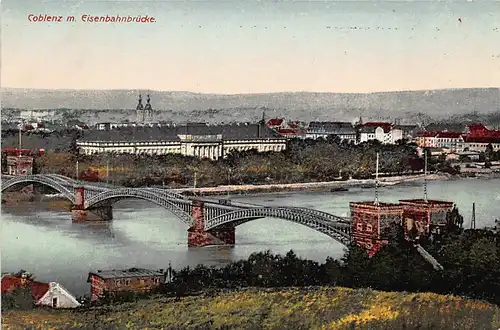 Koblenz Panorama mit Eisenbahnbrücke ngl 146.064