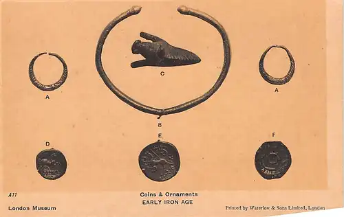 England: London Museum Coins and Ornaments Early Iron Age ngl 147.108