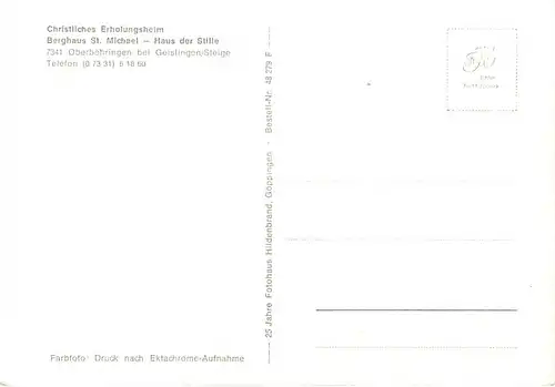 Oberböhringen Berghaus St. Michael - Haus der Stille ngl 145.238