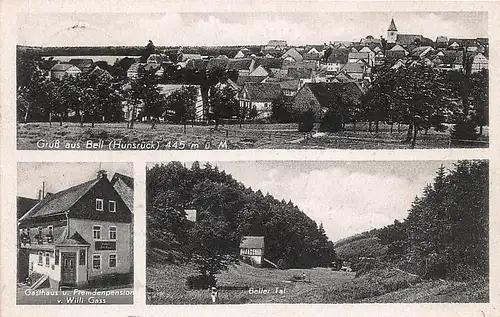 Bell/Hunsrück Gasthaus Gass Beller Tal Panorama gl1959 146.355