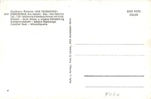 Obermendig Gasthaus Pension Zur Erlenmühle ngl 146.365