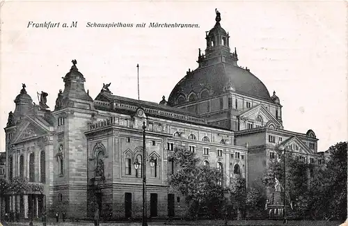 Frankfurt a. M. Schauspielhaus mit Märchenbrunnen feldpgl1918 151.831