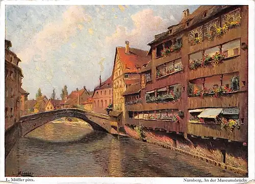 Nürnberg Alte Häuser an der Museumsbrücke ngl 145.304