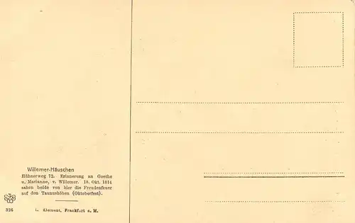 Sachsenhausen bei Frankfurt a. M. Willemer Häuschen ngl 151.895