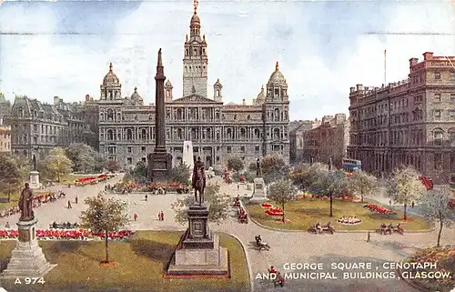 Schottland: Glasgow - George Square and Municipal Buildings gl1953 146.905