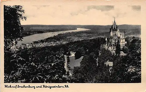 Königswinter am Rhein Panorama mit Drachenburg gl1943 145.841