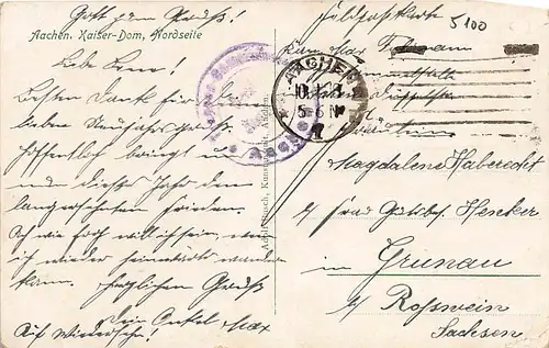 Aachen Kaiser-Dom Nordseite feldpgl1918 145.667