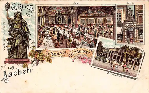 Aachen Litho Germania Restaurant ngl 145.677