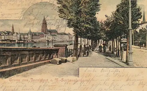 Gruss aus Frankfurt a.M. Sachsenhausen Litho gl1901 D1286