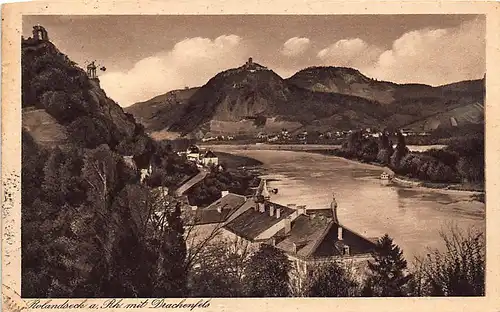 Rolandseck am Rhein mit Drachenfels gl1928 146.428