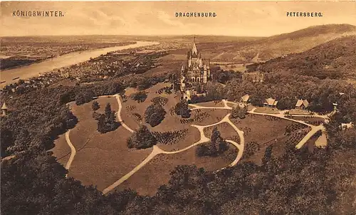 Königswinter Panorama mit Drachenburg und Petersberg ngl 145.994