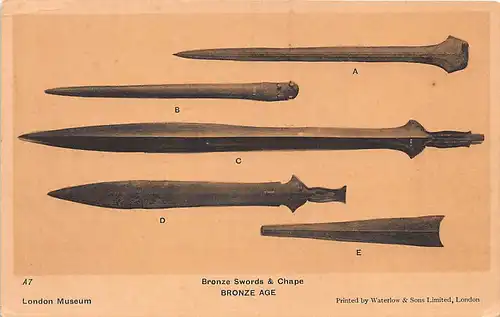England: London Museum Bronze Swords and Chape Bronze Age ngl 147.113