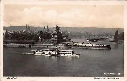 Koblenz Deutsches Eck und Kaiser-Wilhelm-Denkmal bahnpglca.1935 146.128