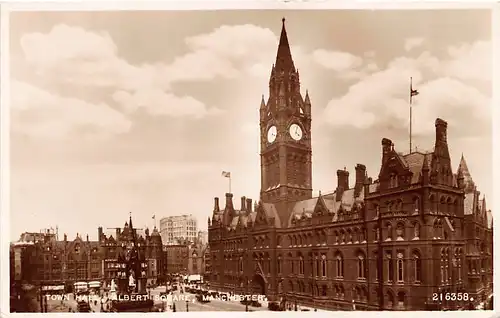 England: Manchester Albert Square Town Hall gl1955 147.207