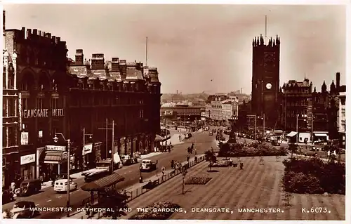 England: Manchester-Deansgate Cathedral and the gardens gl1954 147.219