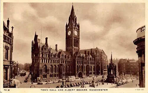 England: Manchester Albert Square Town Hall gl1952 147.225