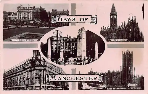England: Manchester Teilansichten Mehrbildkarte glca.1925 147.257