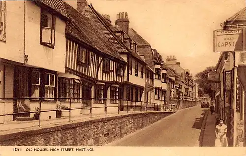 England: Hastings - High Street, Old Houses ngl 146.716