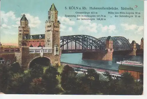 Köln - Hohenzollernbrücke, Südseite gl1913 219.301