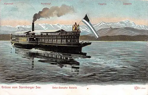 Grüsse vom Starnberger See Salon-Dampfer Bavaria gl1906 151.103