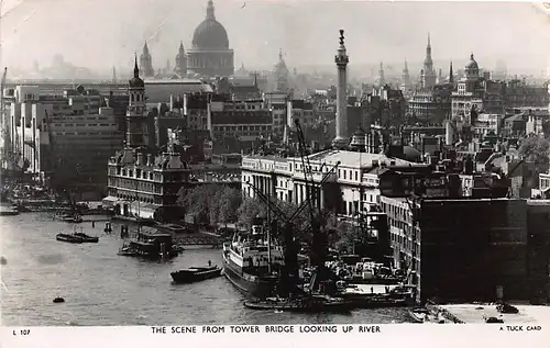 England: London The Scene from Tower Bridge looking up river gl1953 147.485