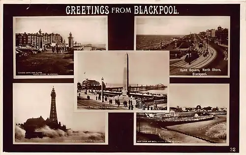 England: Blackpool Teilansichten Mehrbildkarte gl1927 147.136