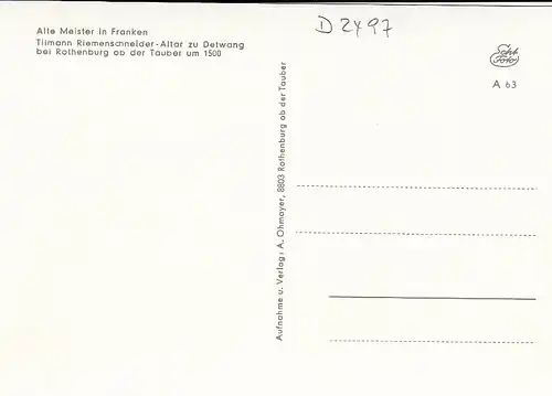 Detwang bei Rothenburg Tillmann Riemenschneider-Altar ngl D2497