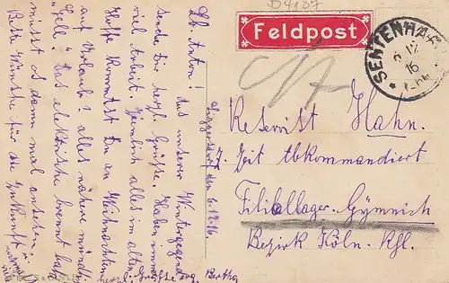 1.WK Mag auch die Liebe weinen, ... feldpgl1916 D4107