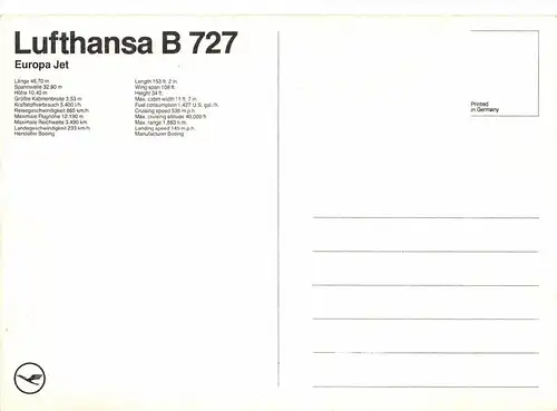 Lufthansa B 727 Europa Jet ngl 151.702
