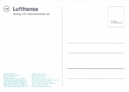 Lufthansa Boeing 707 Intercontinental Jet ngl 151.726