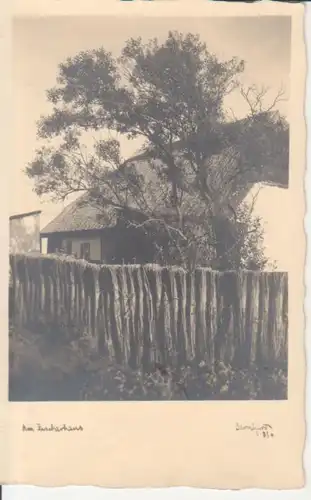 Fischerhaus mit Reetdach und Reetzaun ngl 222.391