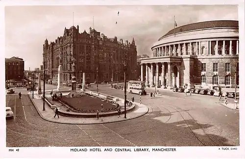 England: Manchester Midland Hotel and Central Library ngl 147.231