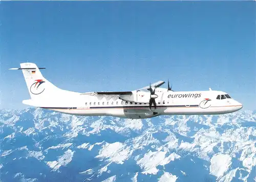 eurowings Aerospatiale ATR 72 über schneebedecktem Gebirge gl2006 151.742