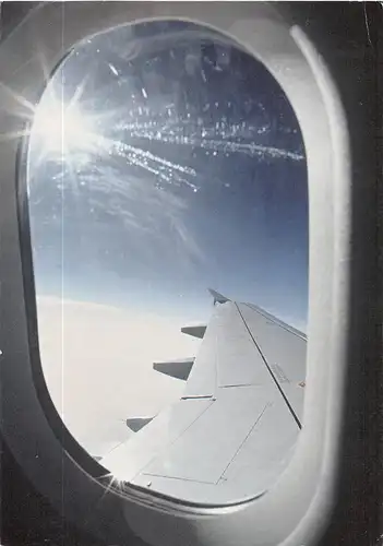 Lufthansa Airbus A320-200 Blick durch Fenster auf Tragfläche gl2003 151.751