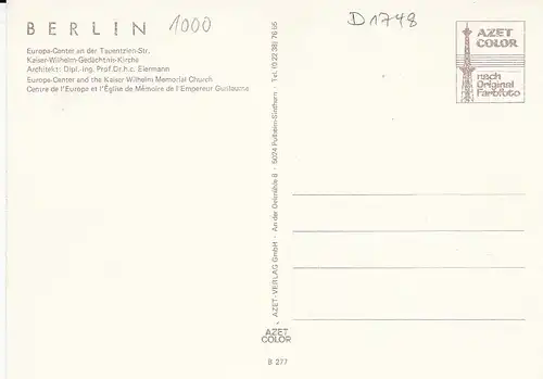 Berlin Kaiser Wilhelm-Gedächtnis-Lirche ngl D1748