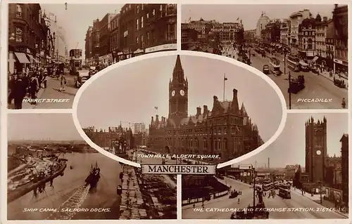 England: Manchester Teilansichten Mehrbildkarte gl1936 147.255
