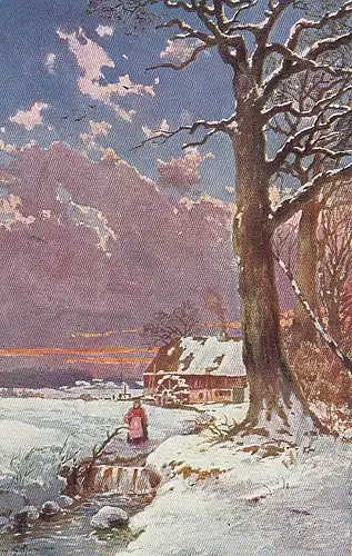 Winter-Idyll Künstlerkarte gl1910 D1767