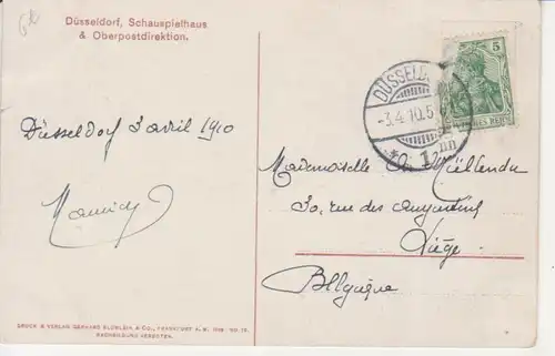 Düsseldorf Schauspielhaus und Oberpostdirektion gl1910 219.221