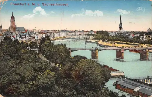 Frankfurt a. M. und Sachsenhausen Panoramaansicht feldpgl1916 151.829