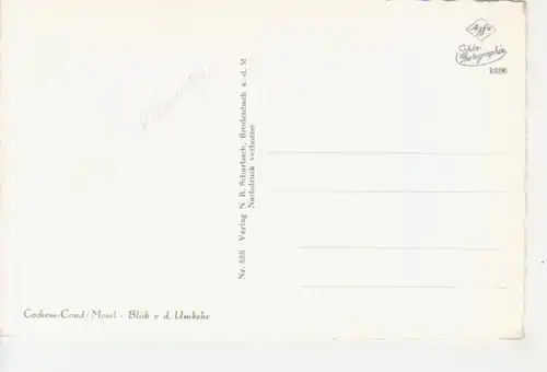 Cochem a.d. Mosel - Blick von der Umkehr ngl 219.478