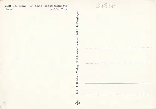 Gott sei Dank für seine unaussprechliche Gabe! ngl D1947