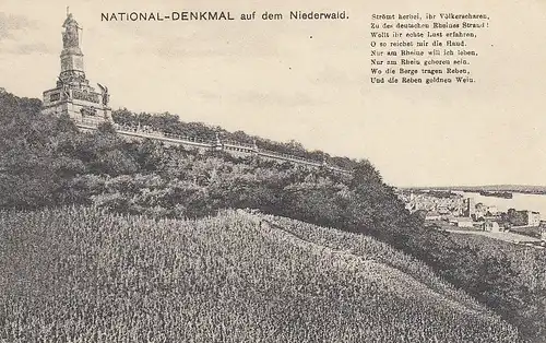 National-Denkmal auf dem Niederwald mit Vers ngl D1838