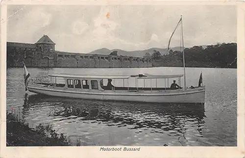 Motorboot Bussard Motorbetrieb auf der Waldecker Talsperre ngl 151.202