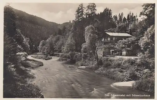 Das Schwarzatal mit Schweizerhaus nahe Schwarzburg ngl D2645